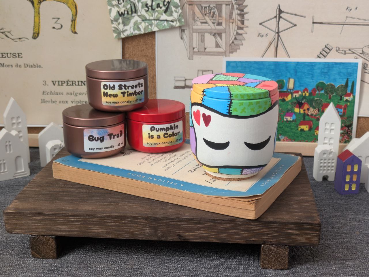 Goblincore Pastel Patchwork Externita Jar with 3 Refills