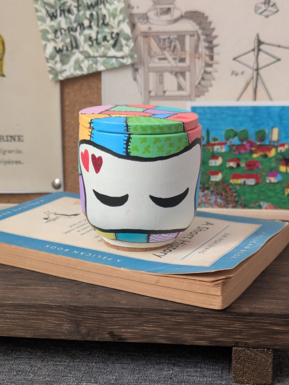 Goblincore Pastel Patchwork Externita Jar with 3 Refills