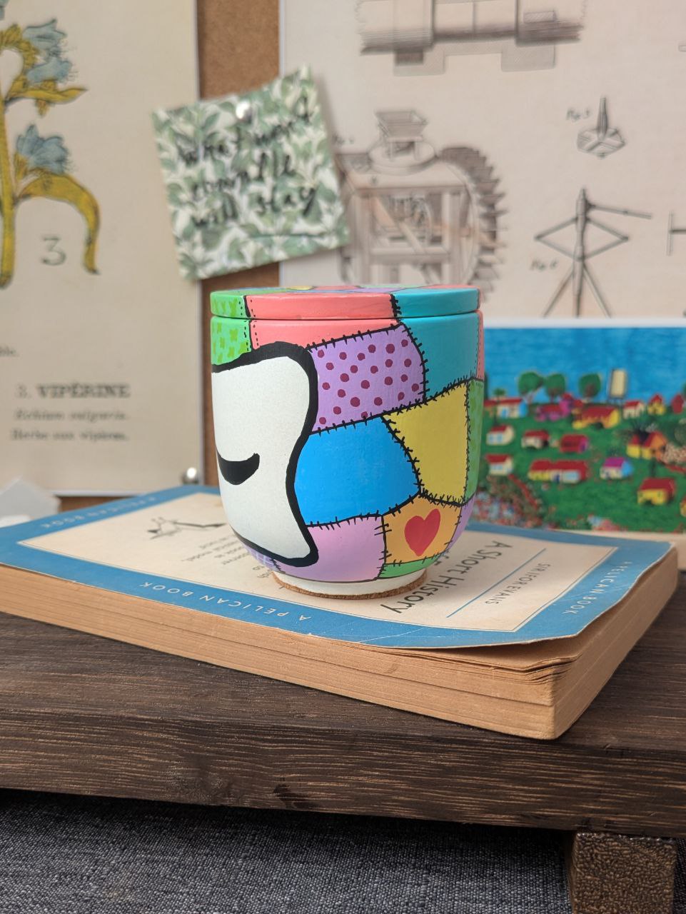 Goblincore Pastel Patchwork Externita Jar with 3 Refills
