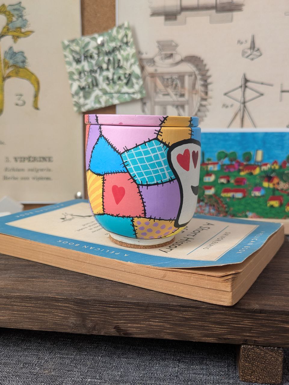 Goblincore Pastel Patchwork Externita Jar with 3 Refills