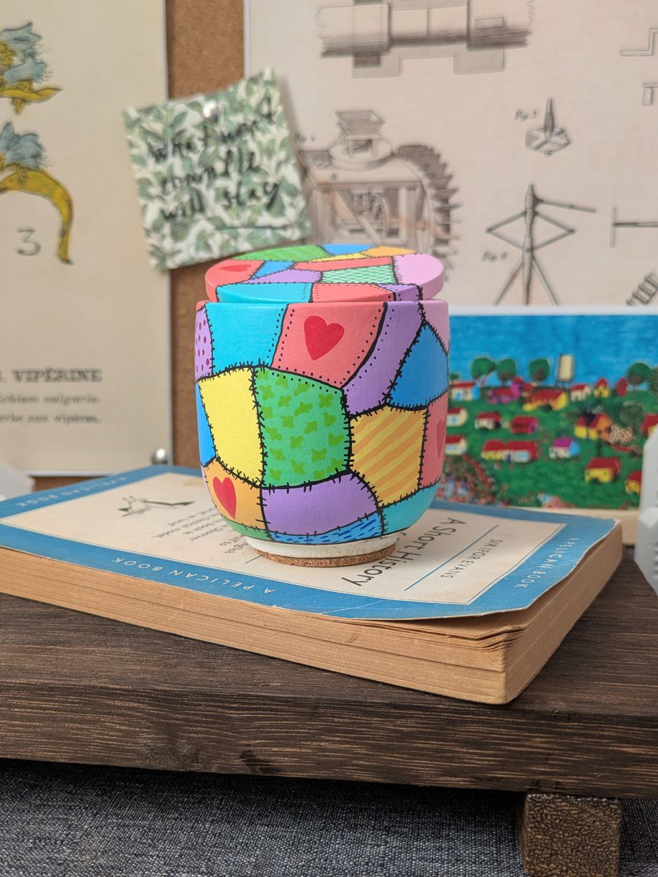 Goblincore Pastel Patchwork Externita Jar with 3 Refills