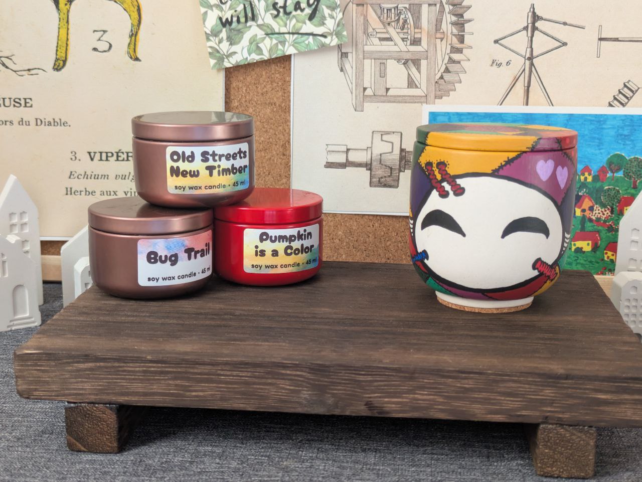 Goblincore Dark Patchwork Externita Jar with 3 Refills